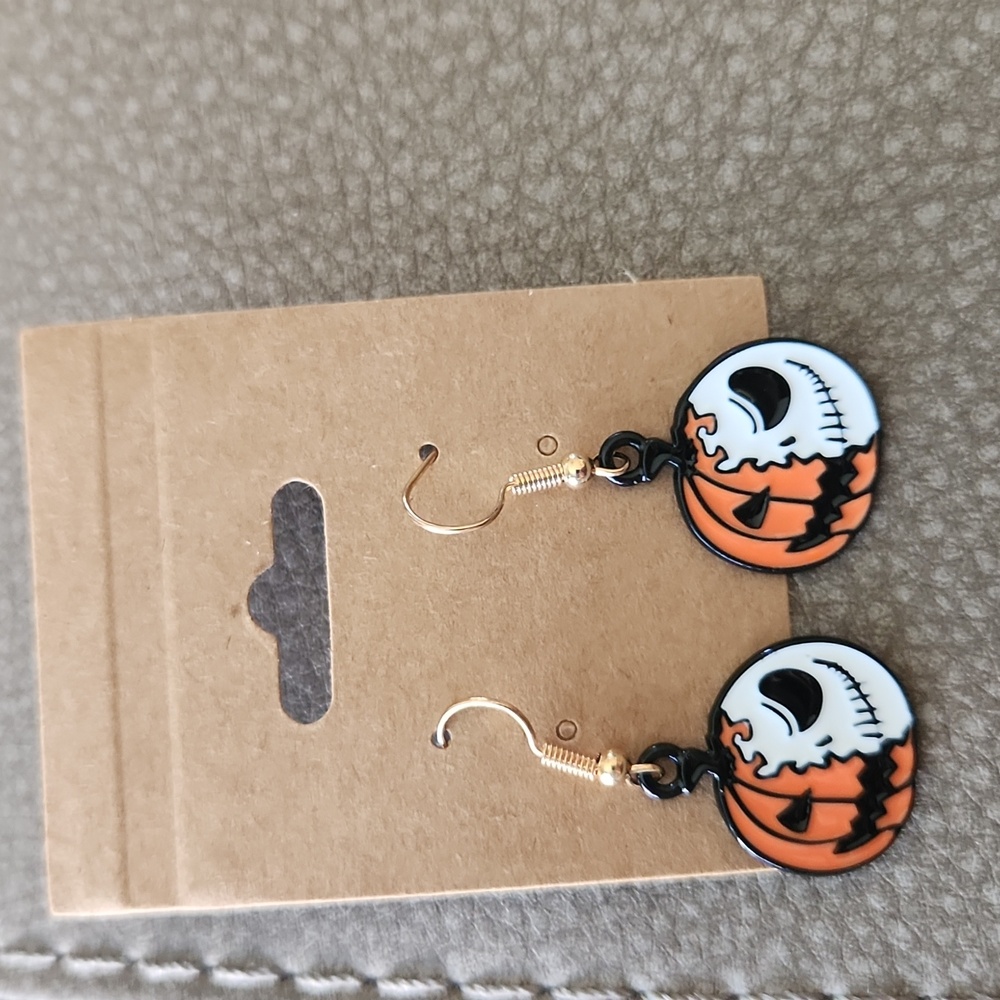 Halloween Pumpkin Jack Skellington Earrings